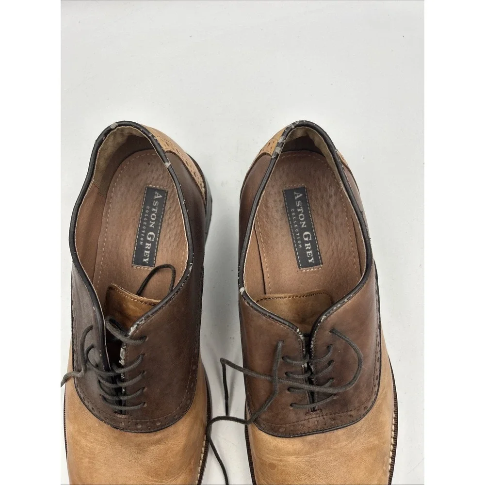 Men's Aston Grey Dress Shoes Oxford Sz 11 Very Good Condition